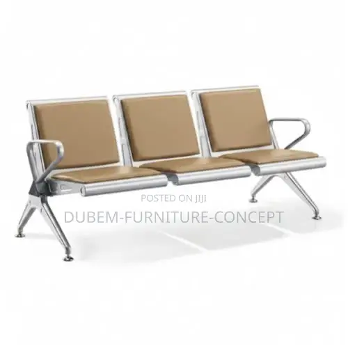3-Seater Metal Airport Waiting Chair - Heavy Duty Reception