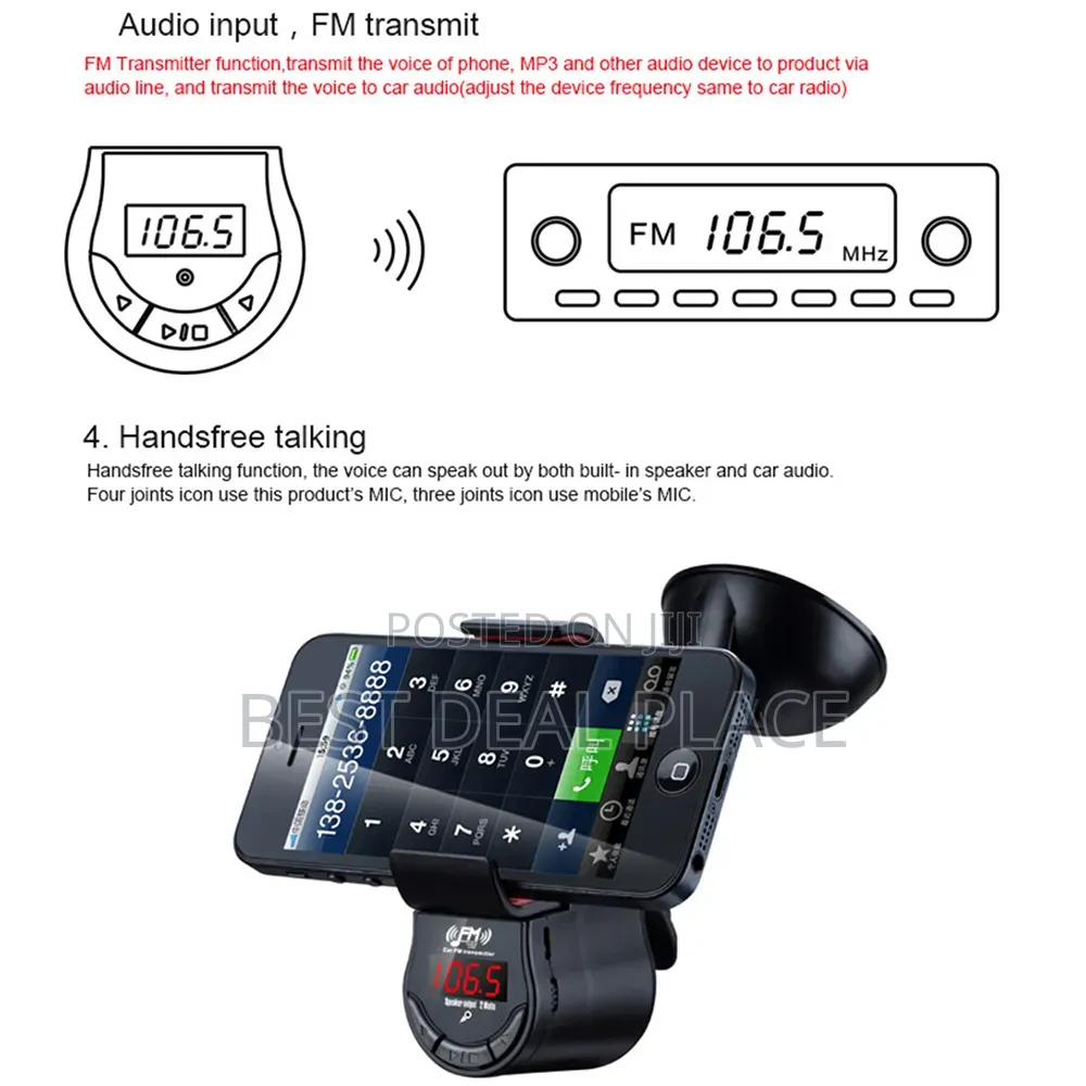 Multi Function Mobile Car Holder FM Transmitter MP3 Player