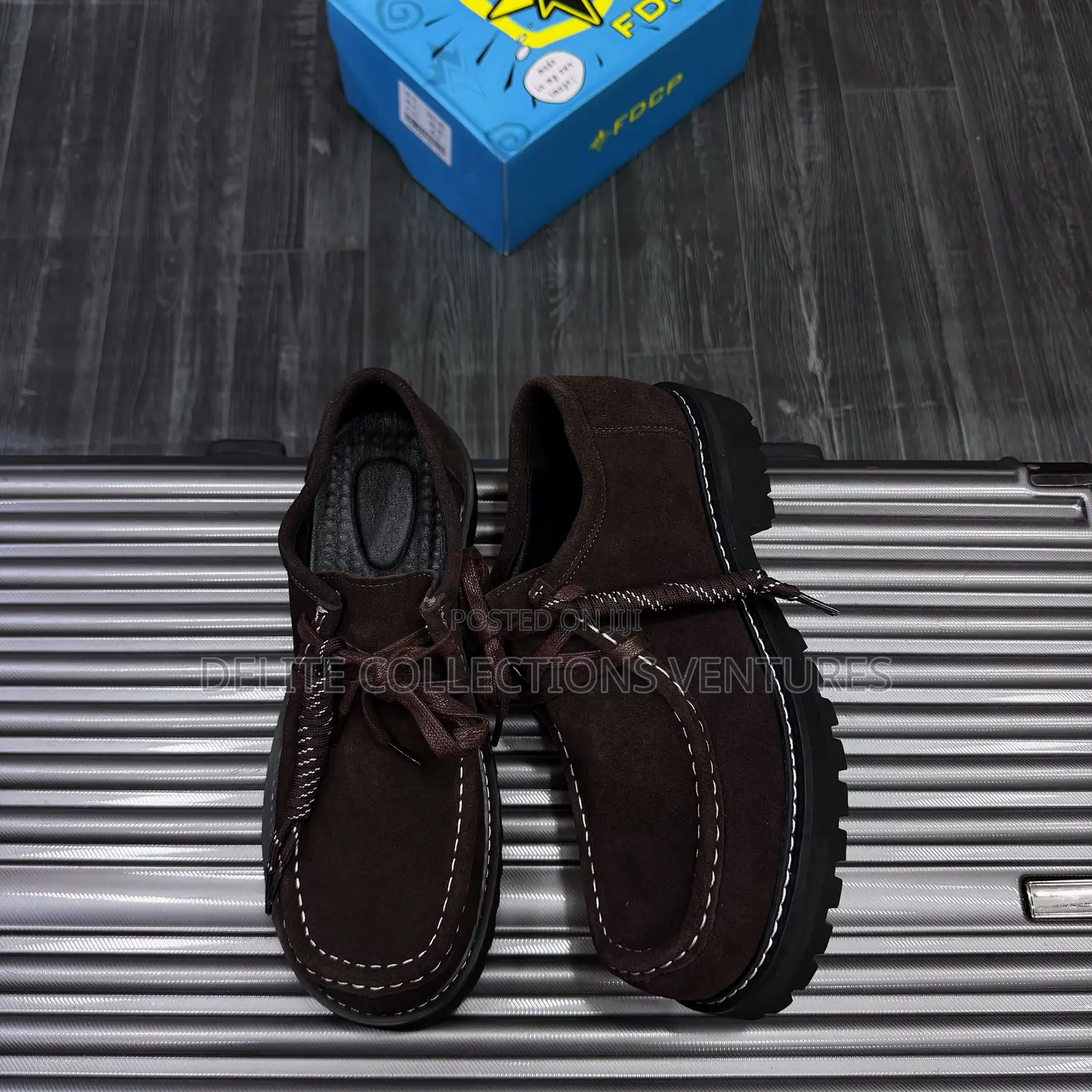 New Inn New FCDP Brown Suede Moc-Toe Shoes With Chunky Lug Soles