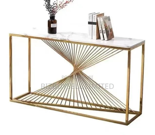 Modern Half-Moon (Demilune) Console Table Featuring a White Sintered.