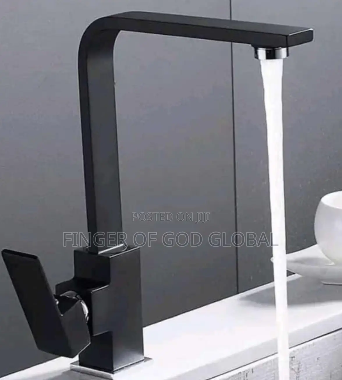 Black Square Basin or Kitchen Sink Faucet