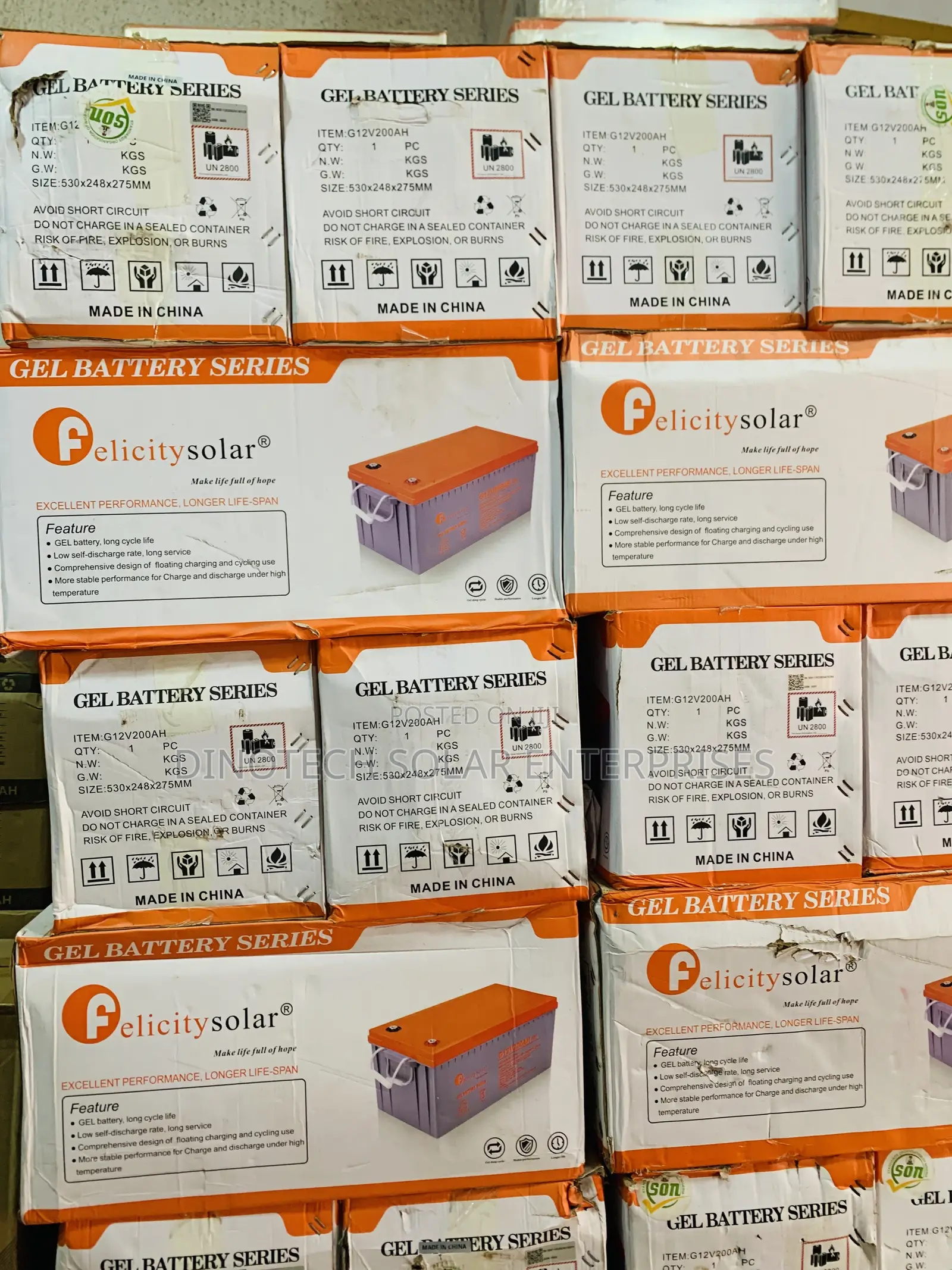 200ah 12v Felicity Solar Dry Cell Battery