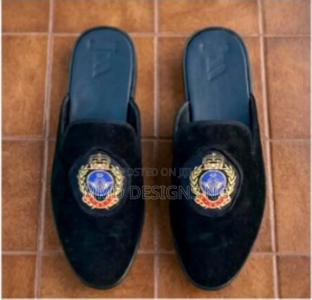 MMD Crown of Arewa Men's Embroidered Mule Loafers