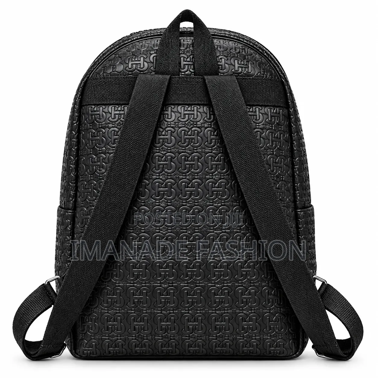 Stylish Black Patterned Backpack