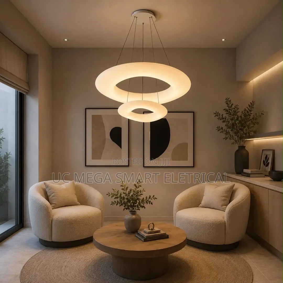 Pendant Light Circular Design LED Chandelier for Living Room Decor