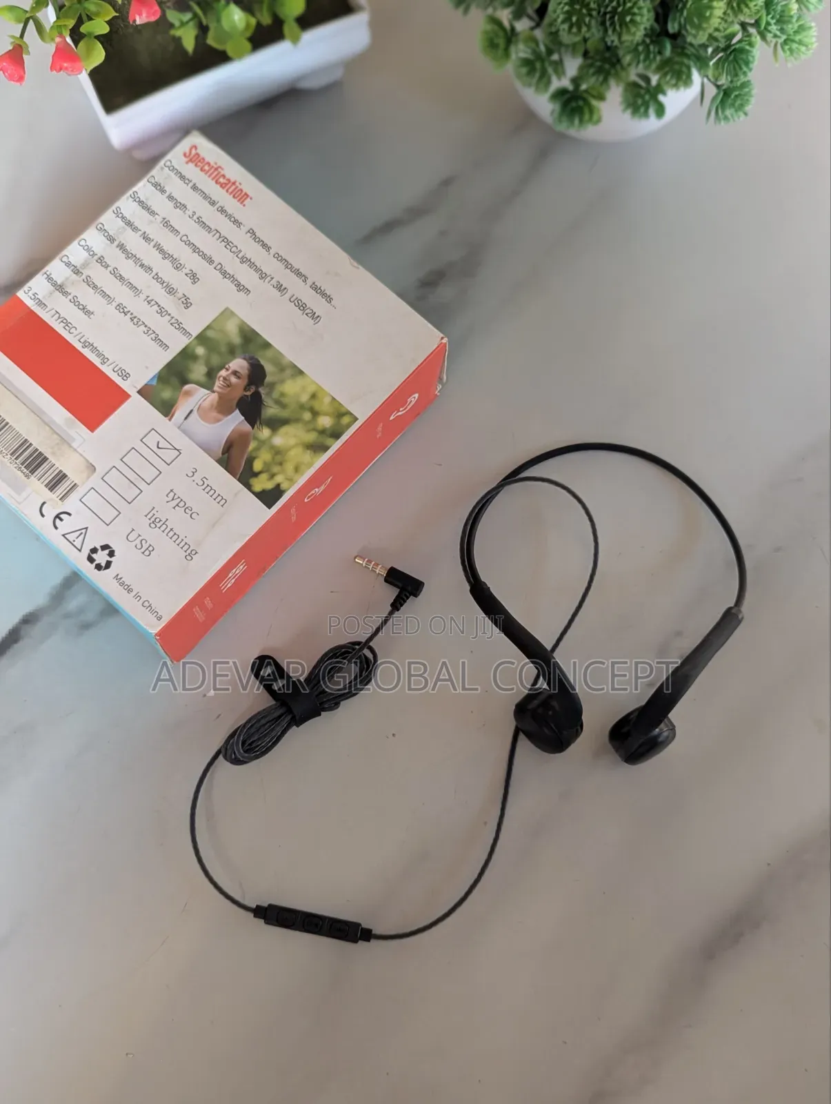 3.5MM Wired Headphones With Bone Conduction and Built-in Microphone