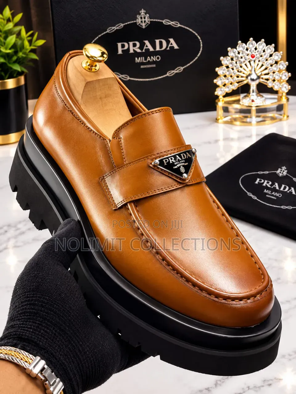 Men's Prada Loafers With Black Double Soles