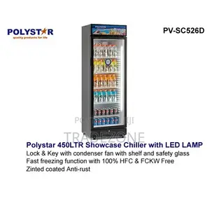 Polystar 450 Liters Showcase/Beverage Chiller With Lamp | PV-SC526D