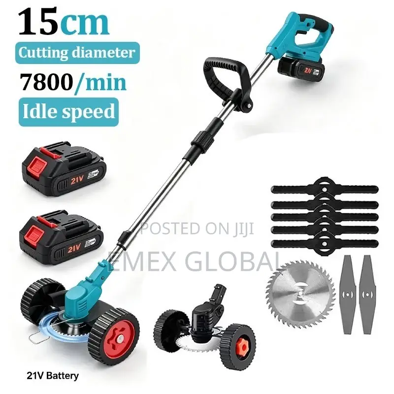 Rechargeable Grass Cutter With Tyre and Batteries
