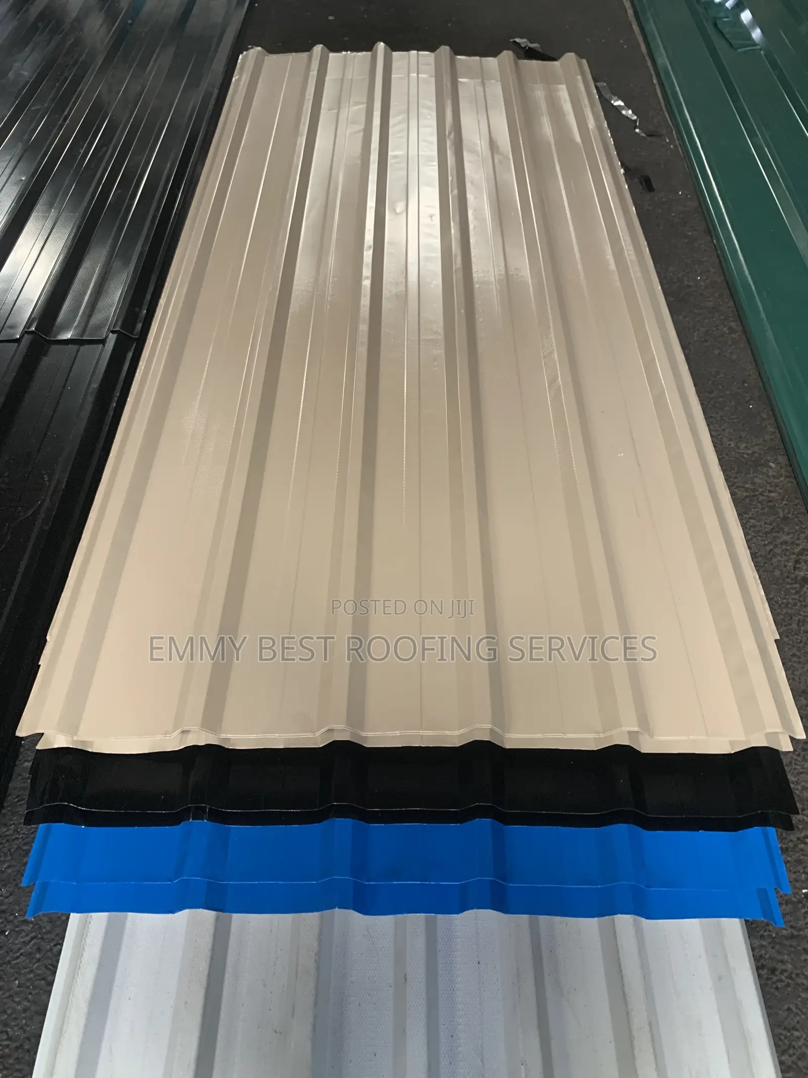 0.40mm Aluminum Roofing Sheet - Beige / Black / Blue - Long Span