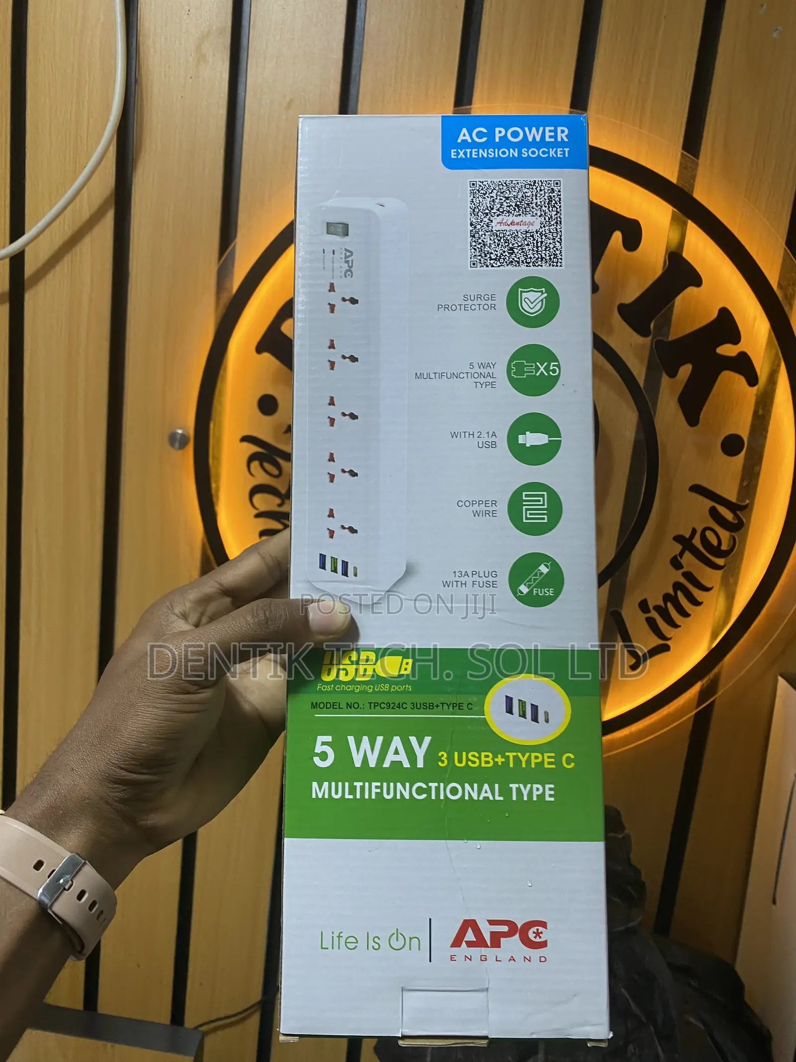 APC 5-Way Multifunctional AC Power Extension Socket