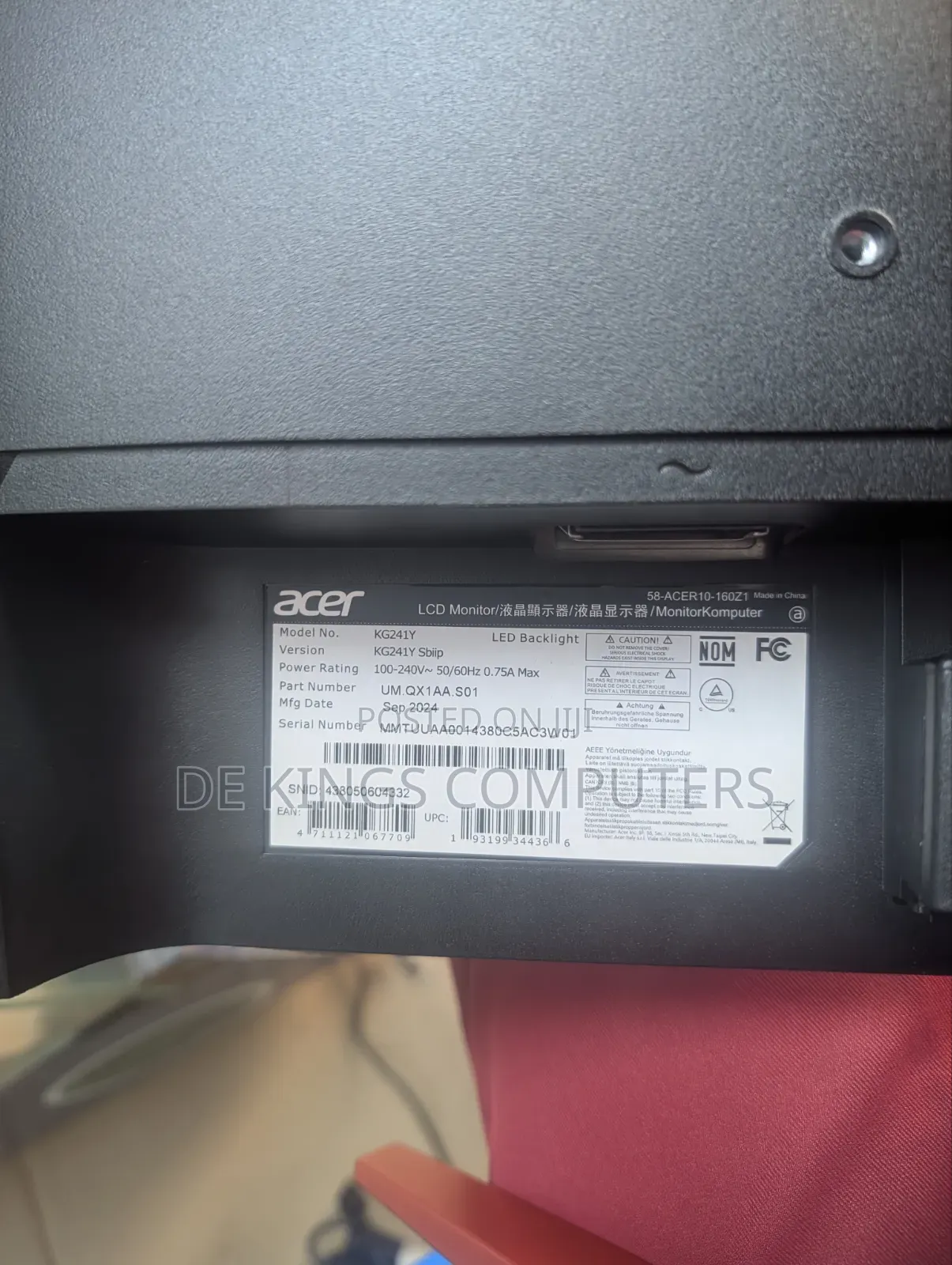 Acer Nitro KG241Y Sbiip Monitor