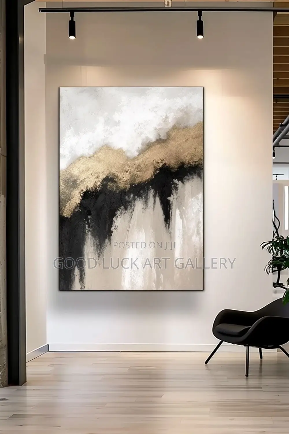 Abstract Parisian Black and Gold Art