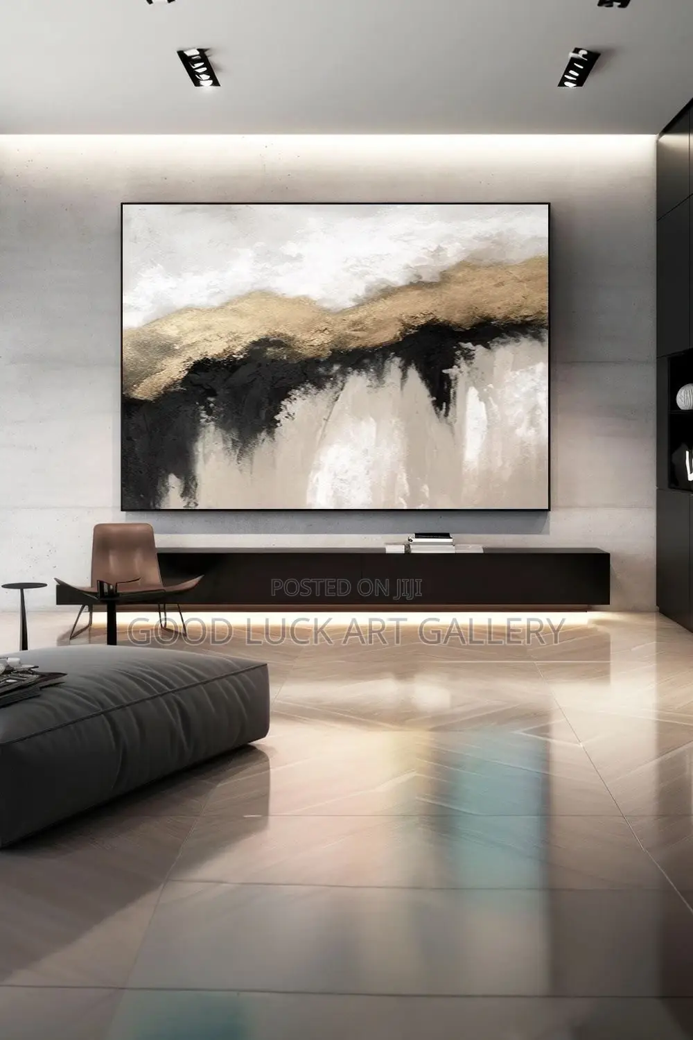 Abstract Parisian Black and Gold Art