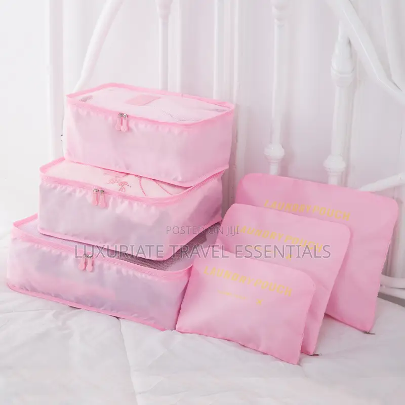 6-in-1 Travel Packing Cubes & Laundry Pouches – Waterproof Luggage Org