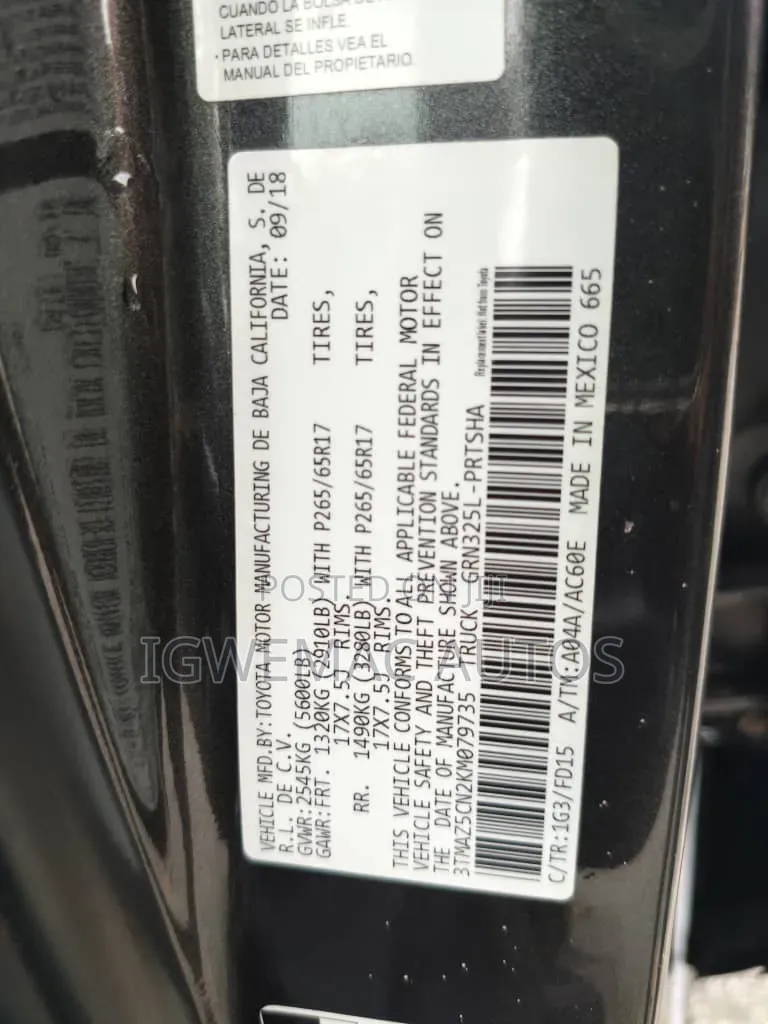 Toyota Tacoma TRD Sport 2019 Gray