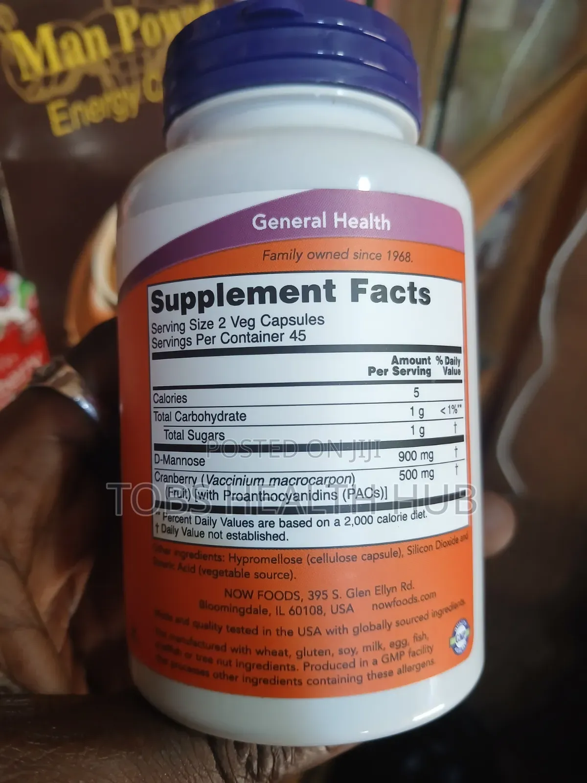 NOW Mannose Cranberry – 90 Veg Capsules