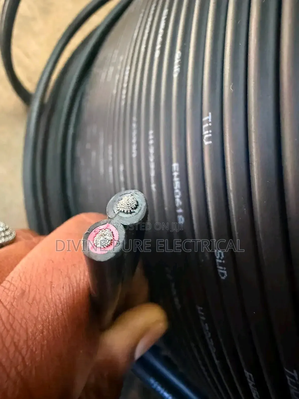 6.0mm2 2-Core Flexible Copper Cable, Black PVC Sheathed