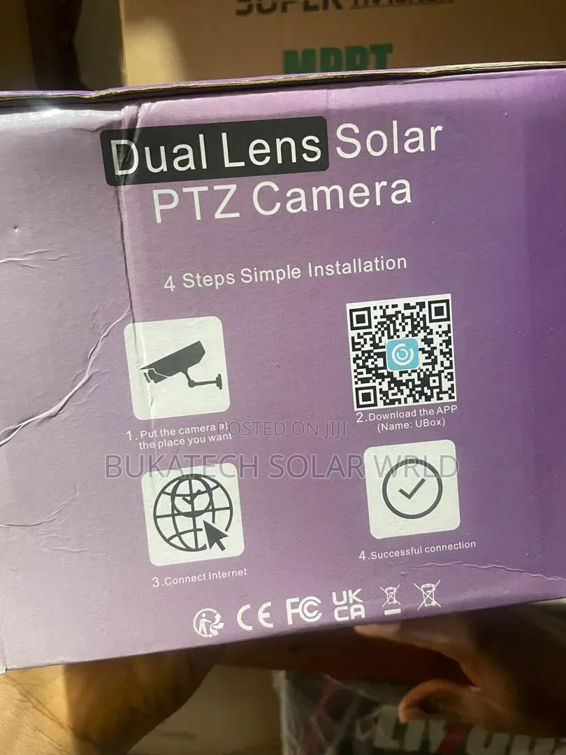 Dual Lense PTZ Ubox Solar CCTV Camera 4g