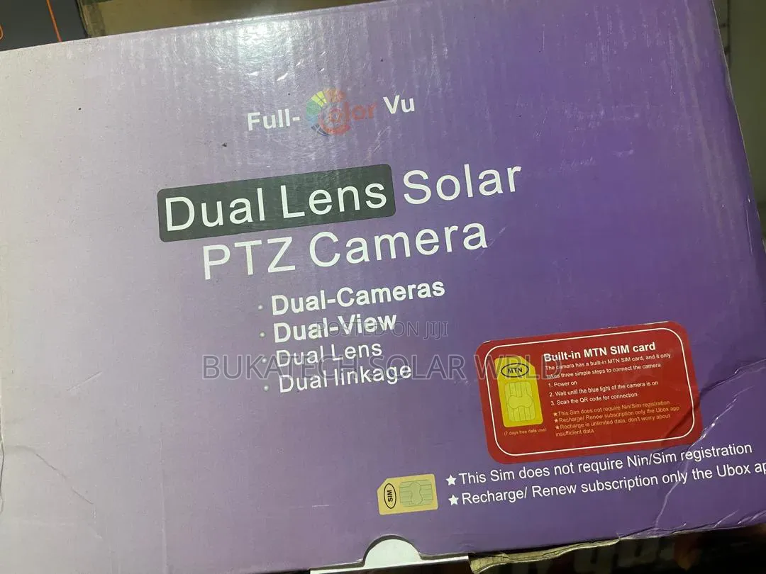 Dual Lense PTZ Ubox Solar CCTV Camera 4g
