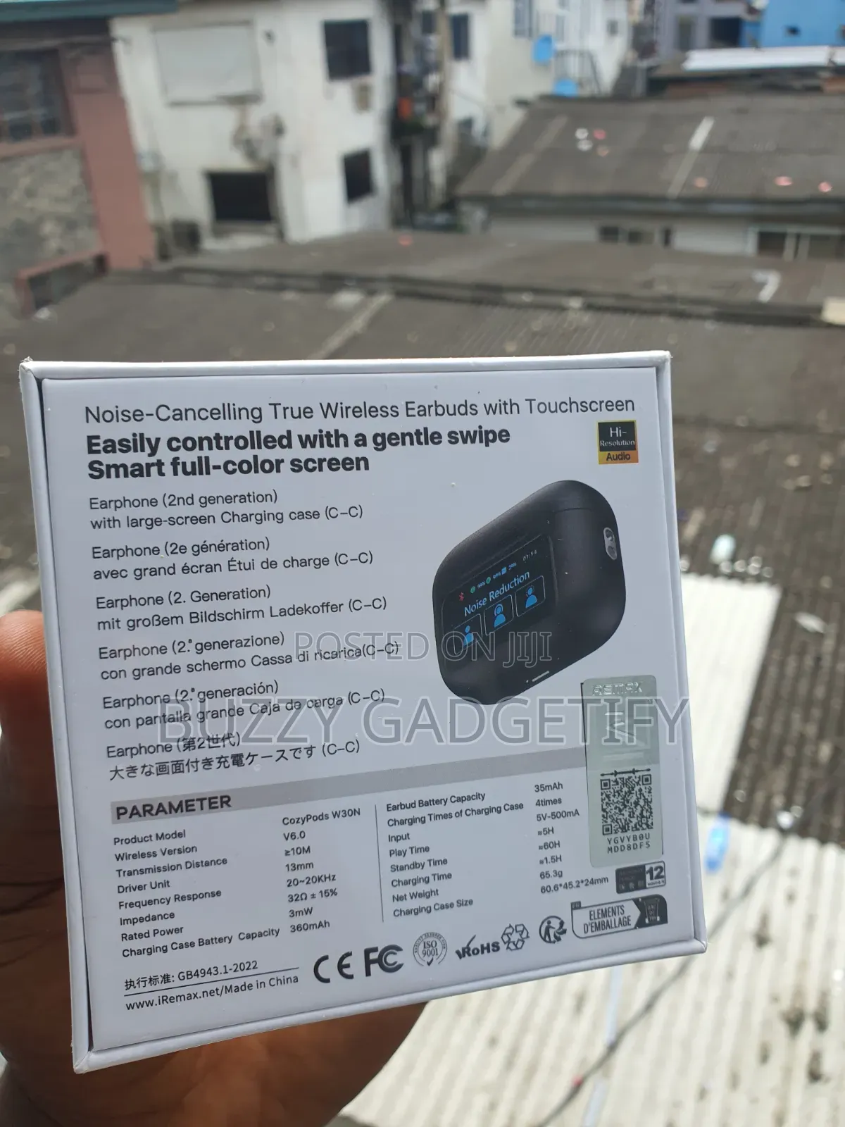 Remax CozyPods W30N Smart Full-Color Screen Earbuds.