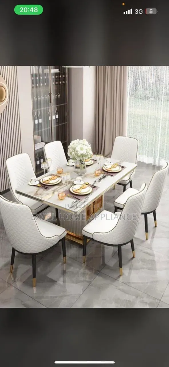 Luxury 6-Seater Marble Dining Set