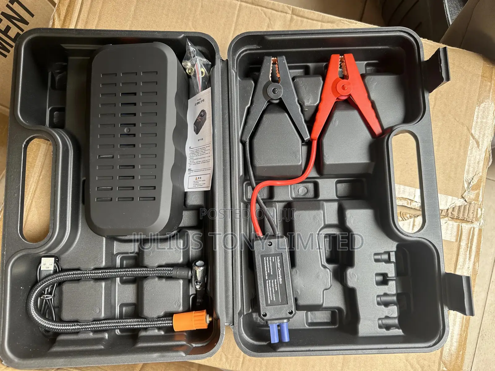 Car Jump Starter Power Bank With Digital Air Compressor, Tyre Inflator