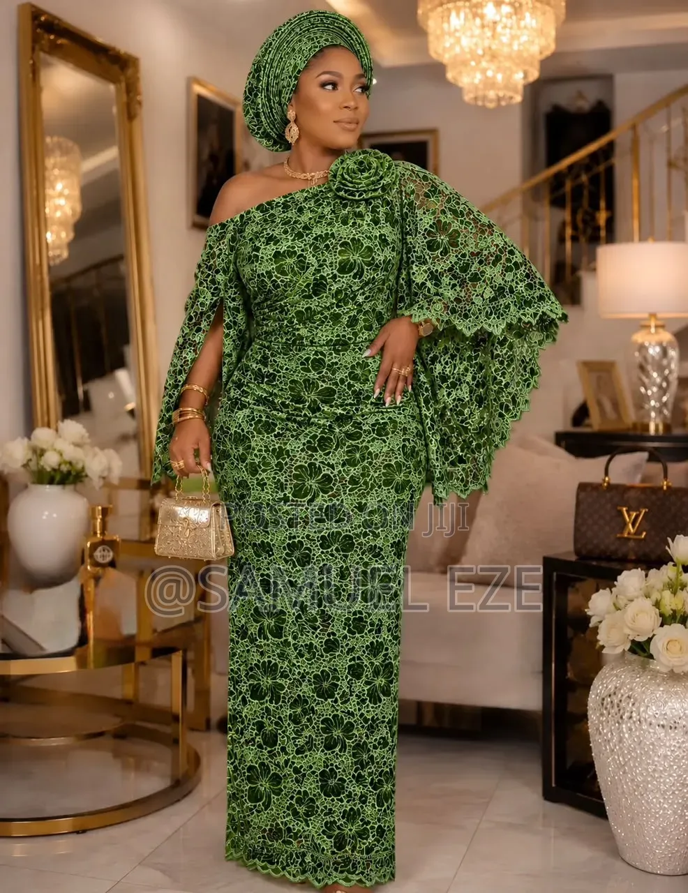 Velvet With Embroidery Lace Made in Dubai