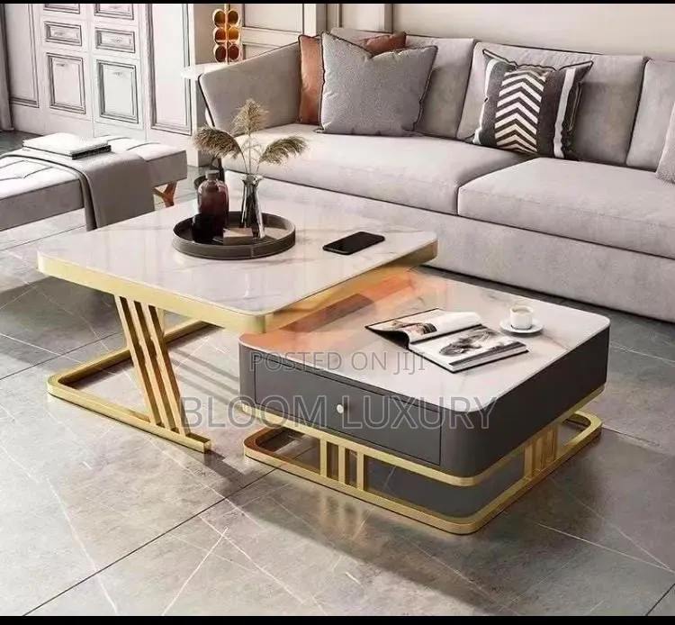 Real Marble Center Table With Drawers