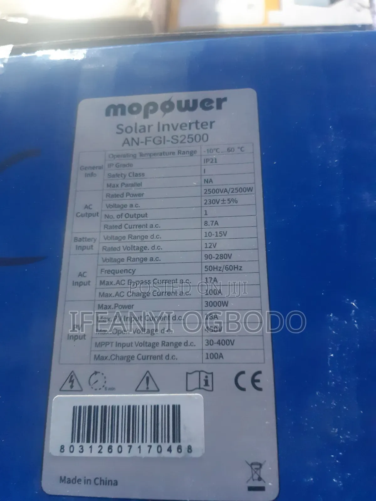 Mopower Hybrid Inverter 2.5kva 24v