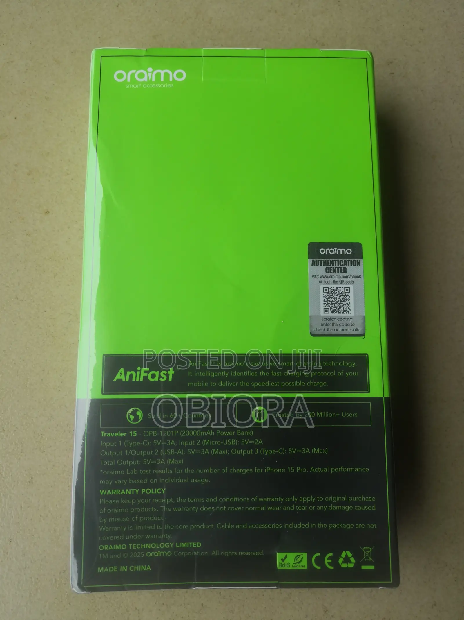 Oraimo Traveler 15 20,000mAh Power Bank