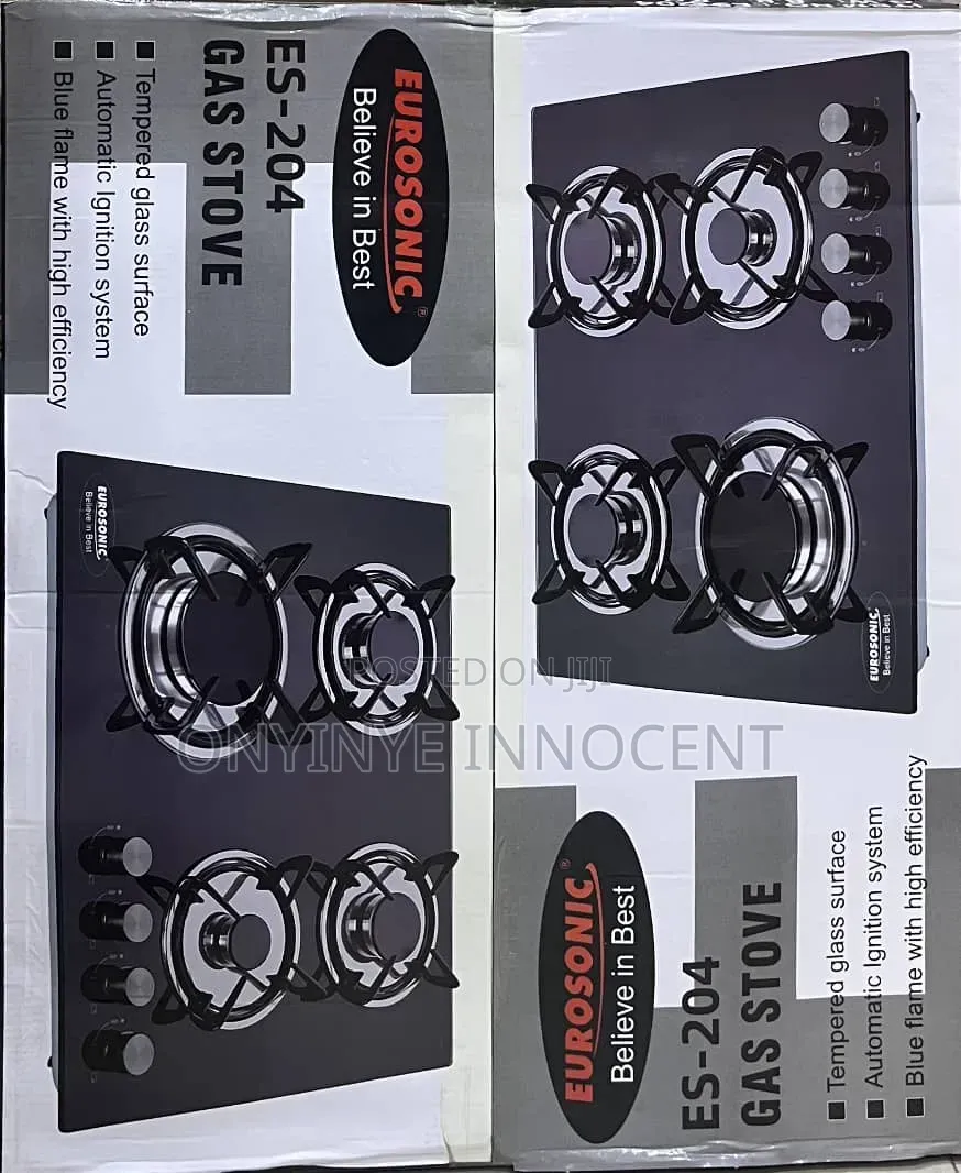 Eurosonic 4-Burner Tempered Glass Gas Stove Cooker ES-204