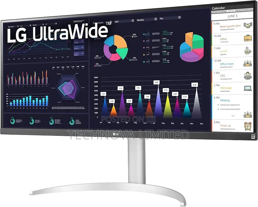 LG 34wq650-W 34 Inch 21:9 UltraWide IPS USB-C Built in Speakers,