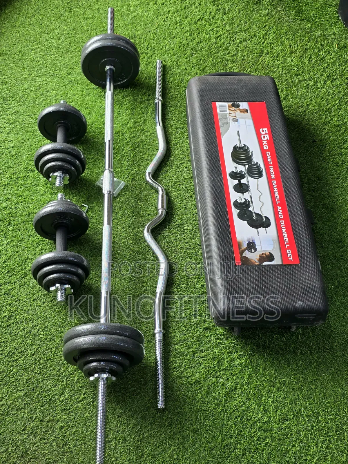 55kg Dumbbell/Barbell/Curl Bar Set