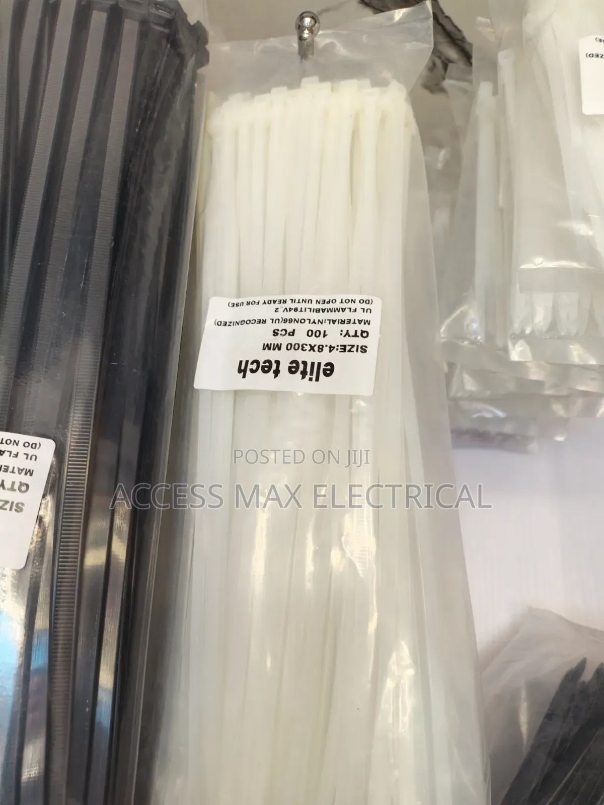 4.8mm by 300m Cable Ties White
