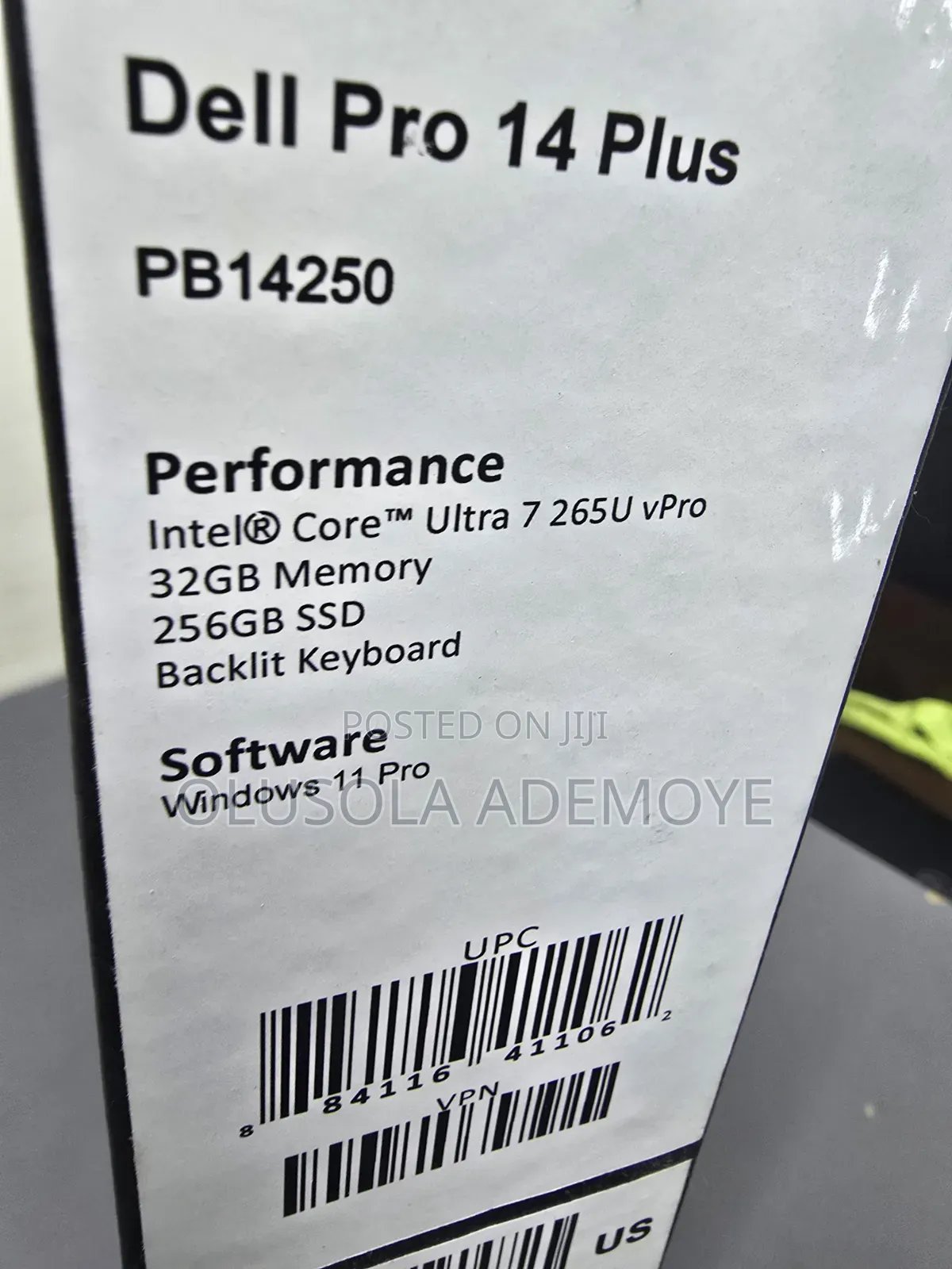 New Laptop Dell Pro Plus 14 32GB Intel Core Ultra 7 SSD 256GB