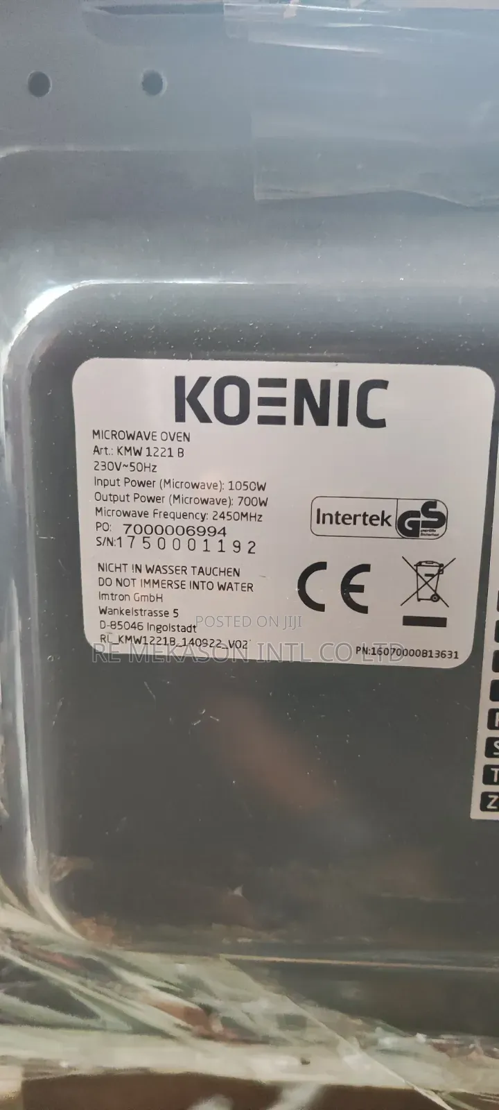 Original Koenic Mirror Face Microwave (Made in Germany)
