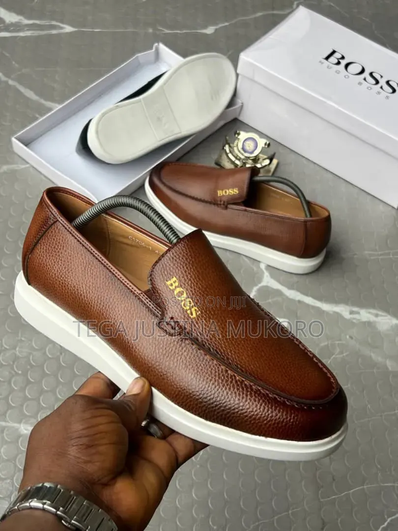High Quality Boss Men's White Sole Loafers