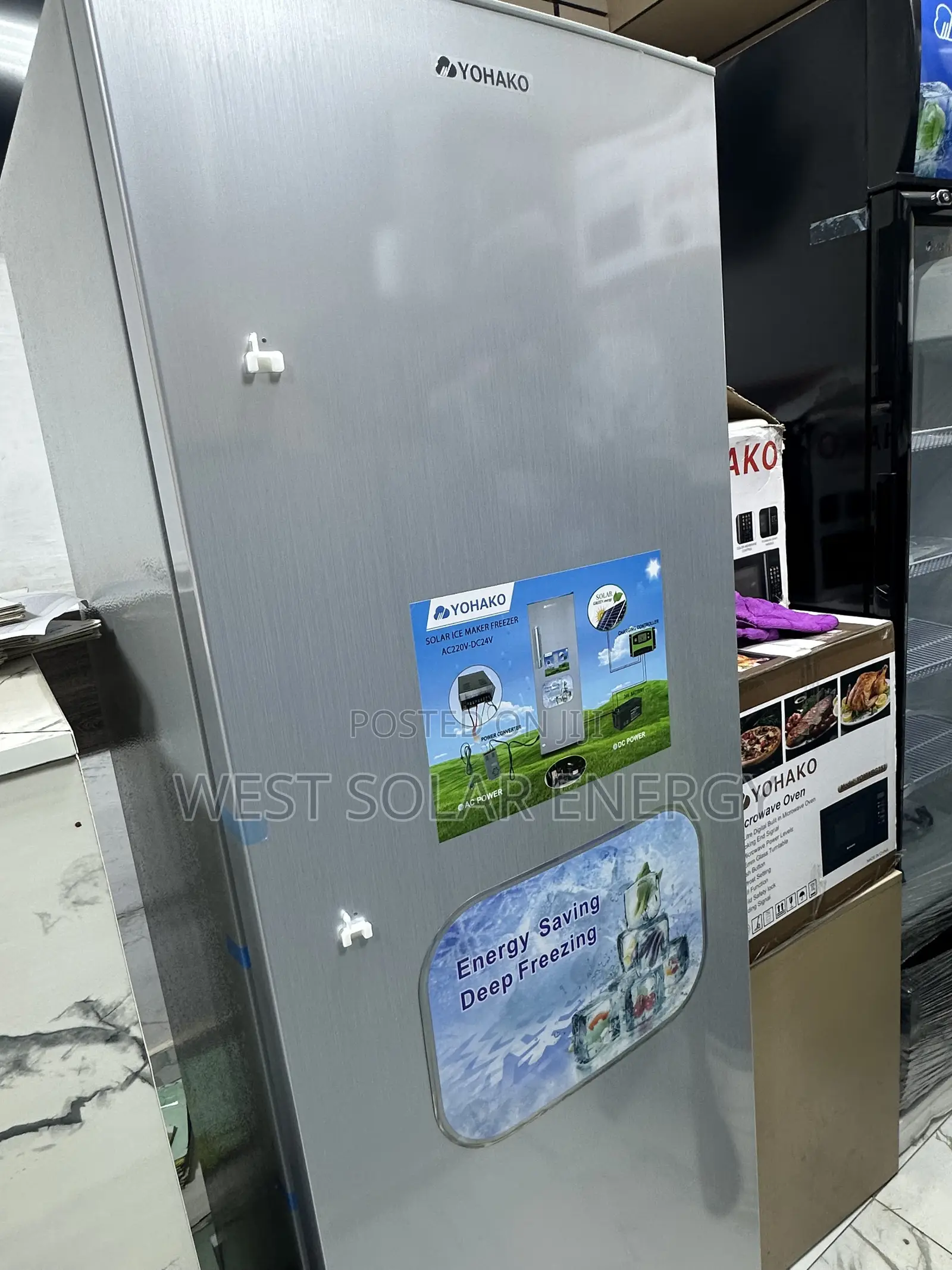 258L Yohako Upright Solar Ice Maker Freezer