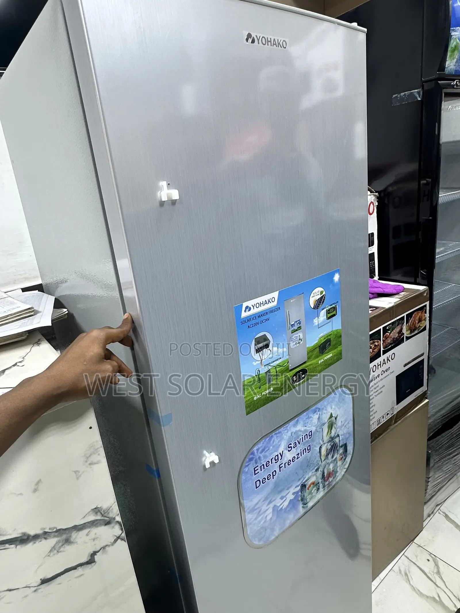 258L Yohako Upright Solar Ice Maker Freezer