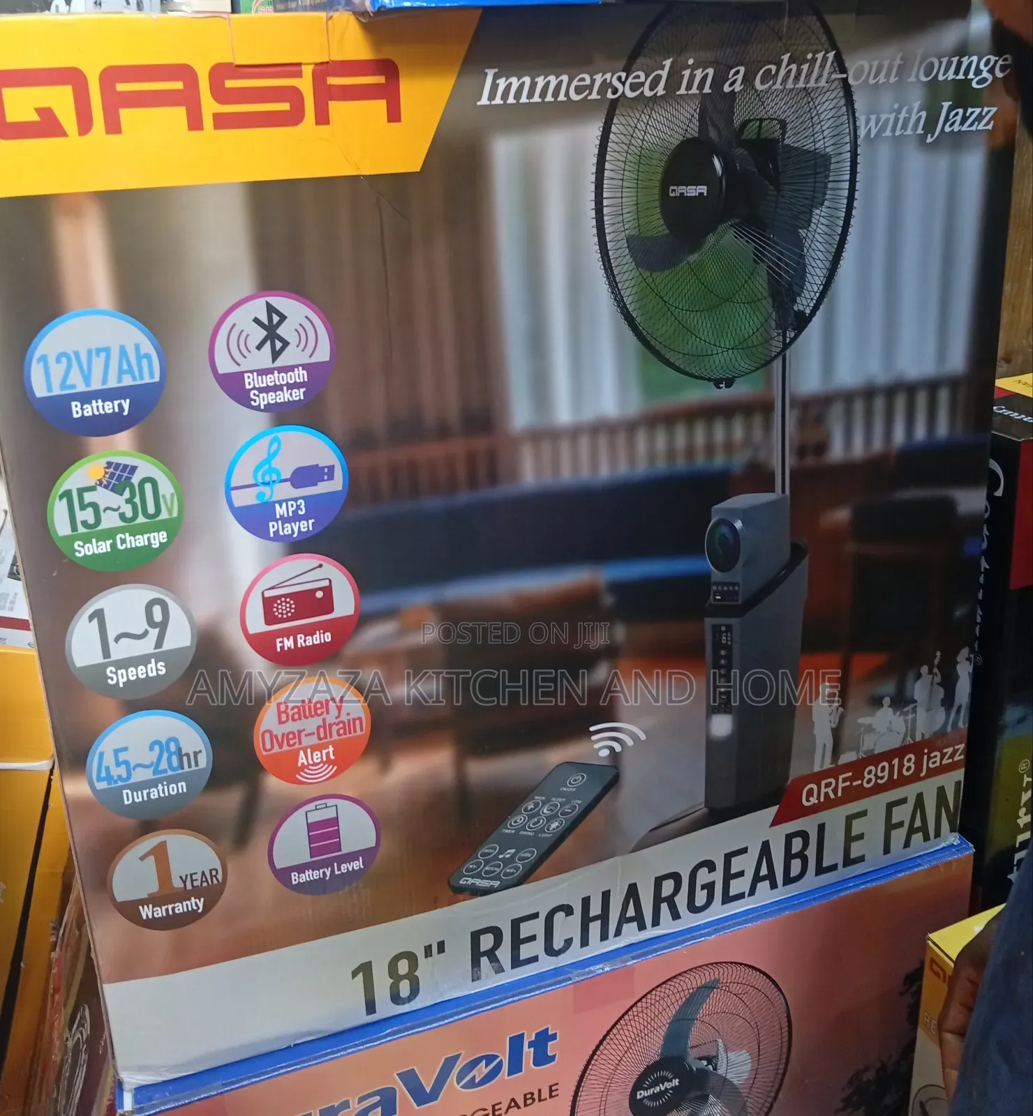 QASA 18" Rechargeable Fan (Model: QRF-8918 Jazz)