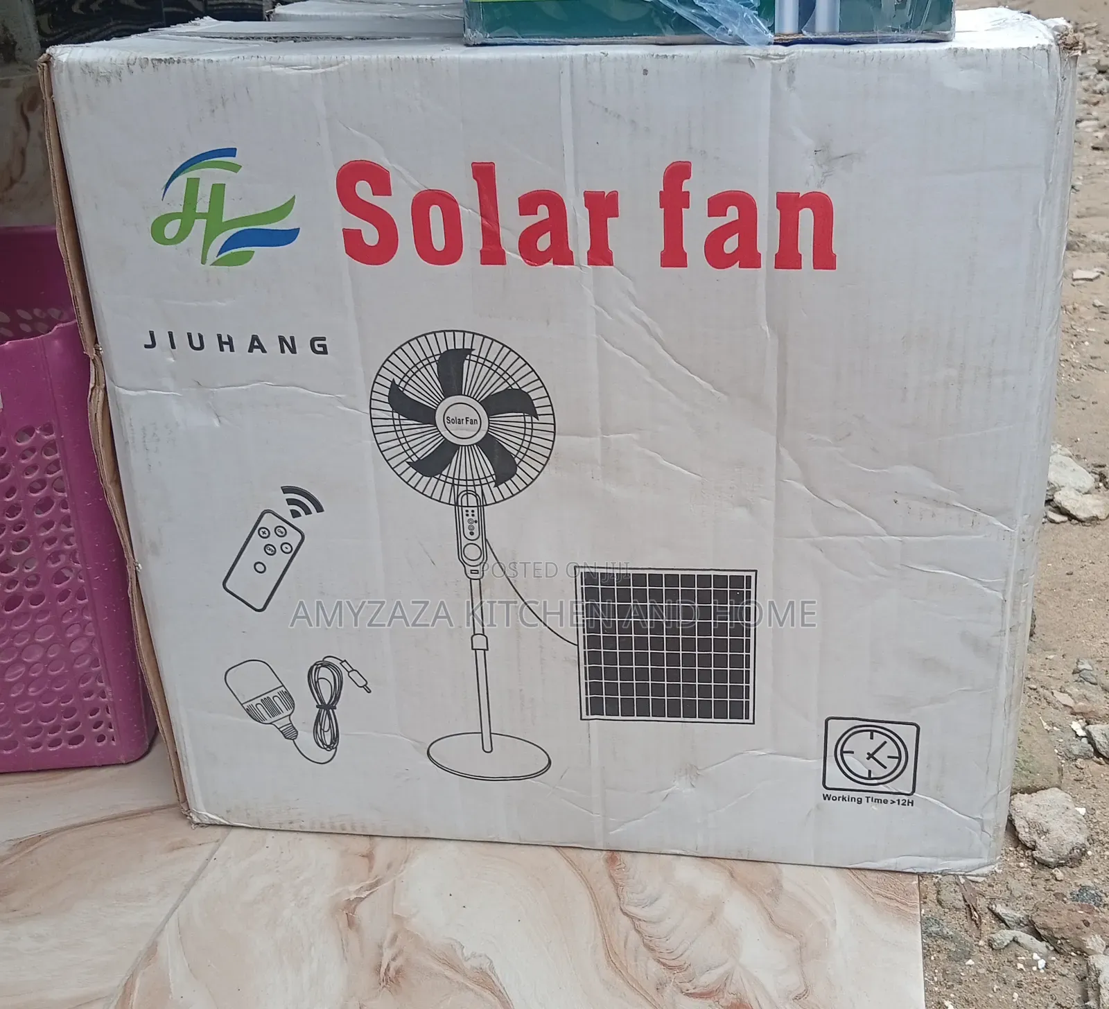 Jiuhang 16-Inch Solar Rechargeable Standing Fan