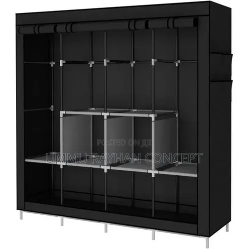 4 Doors Fabric Mobile Wardrobe