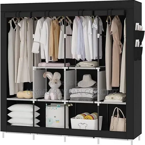 4 Doors Fabric Mobile Wardrobe