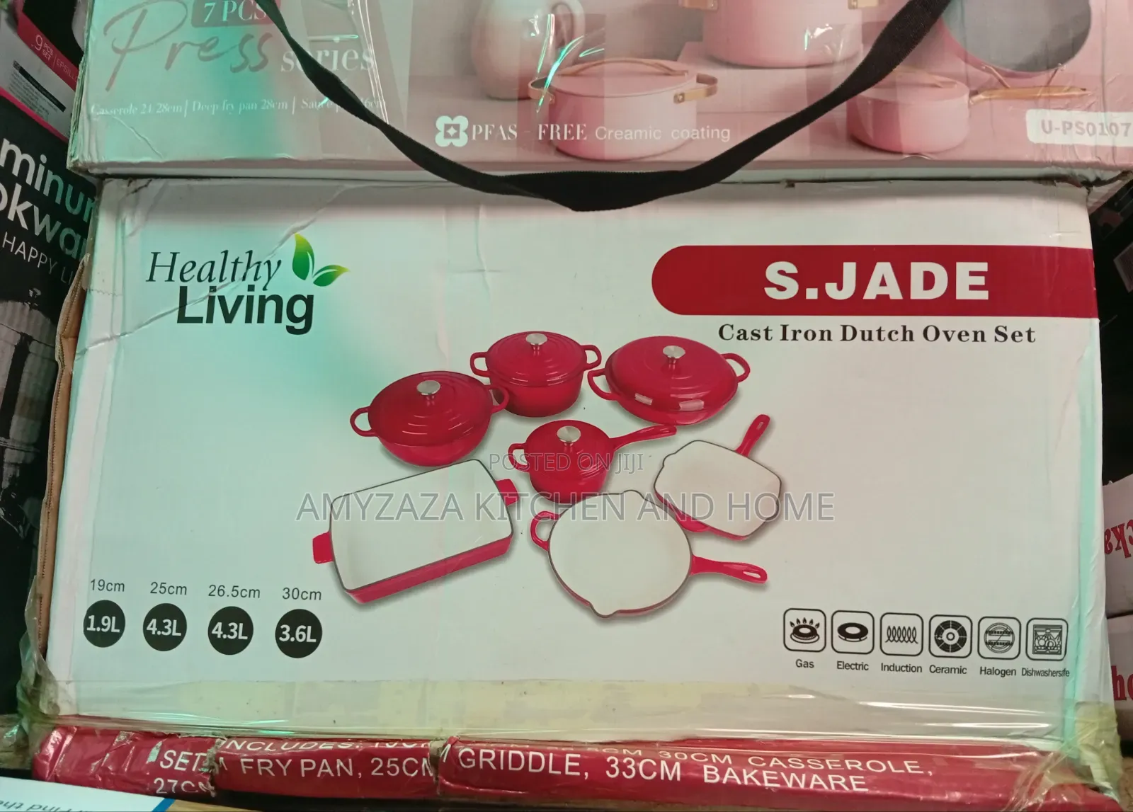 JADE Healthy Living Cast Iron Dutch Oven Cookware