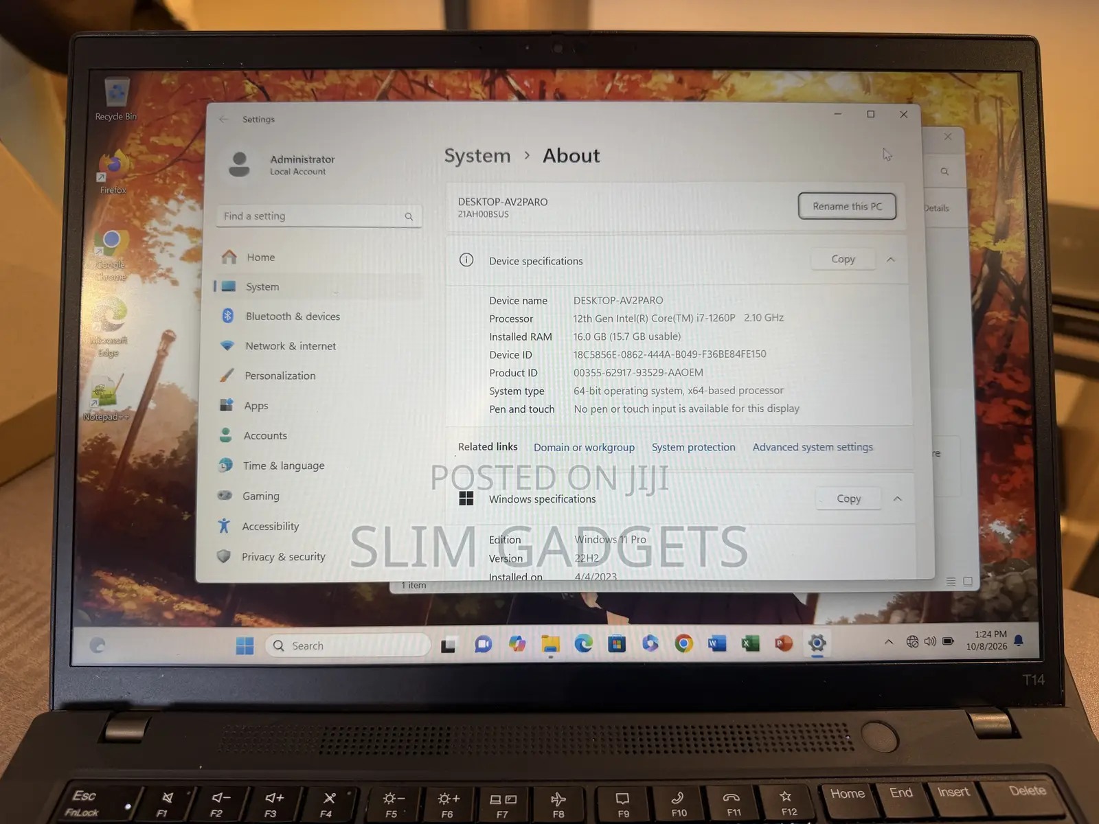 Laptop Lenovo ThinkPad T14 G3 16GB Intel Core i7 SSD 512GB