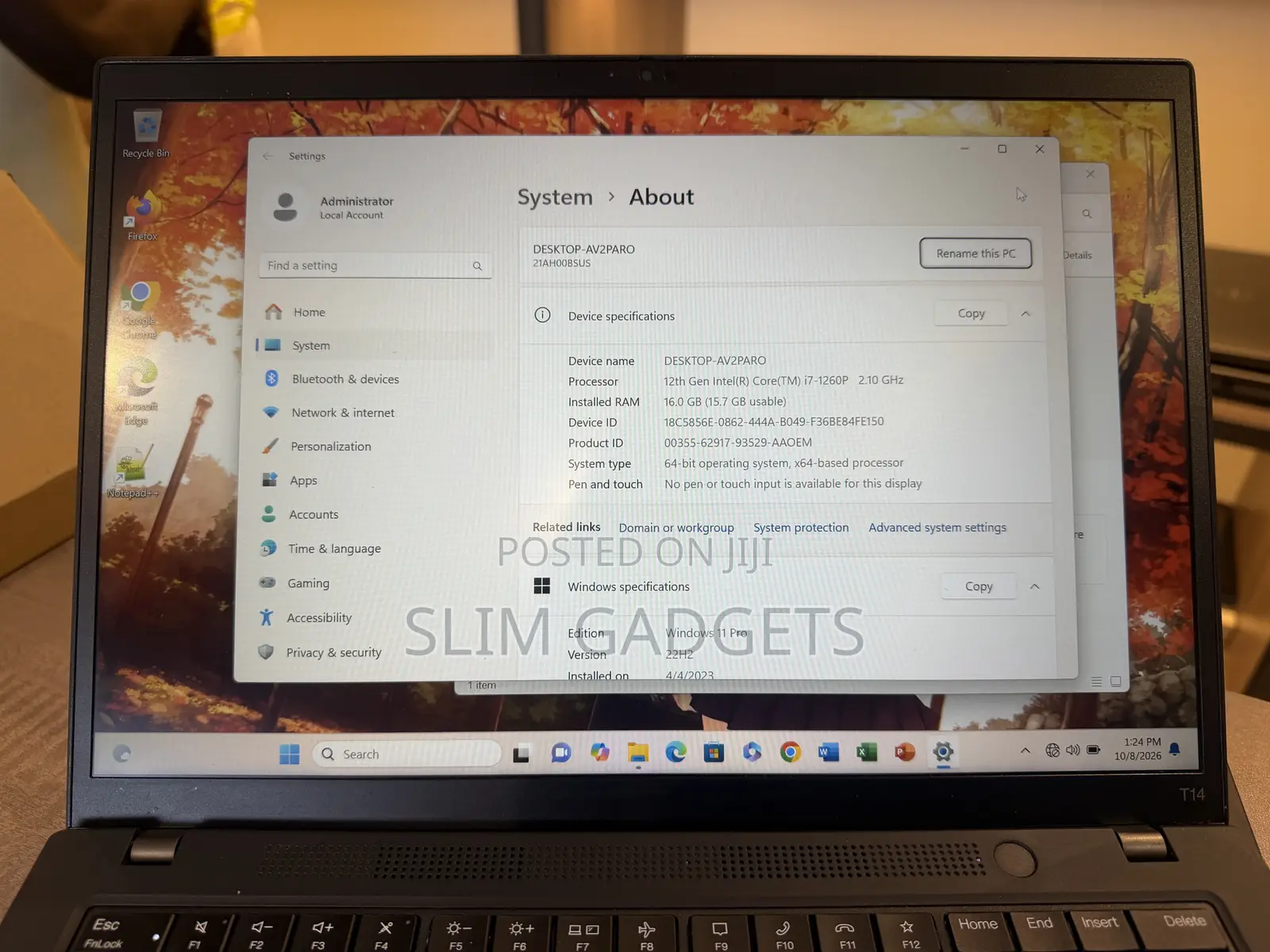 Laptop Lenovo ThinkPad T14 G3 16GB Intel Core i7 SSD 512GB