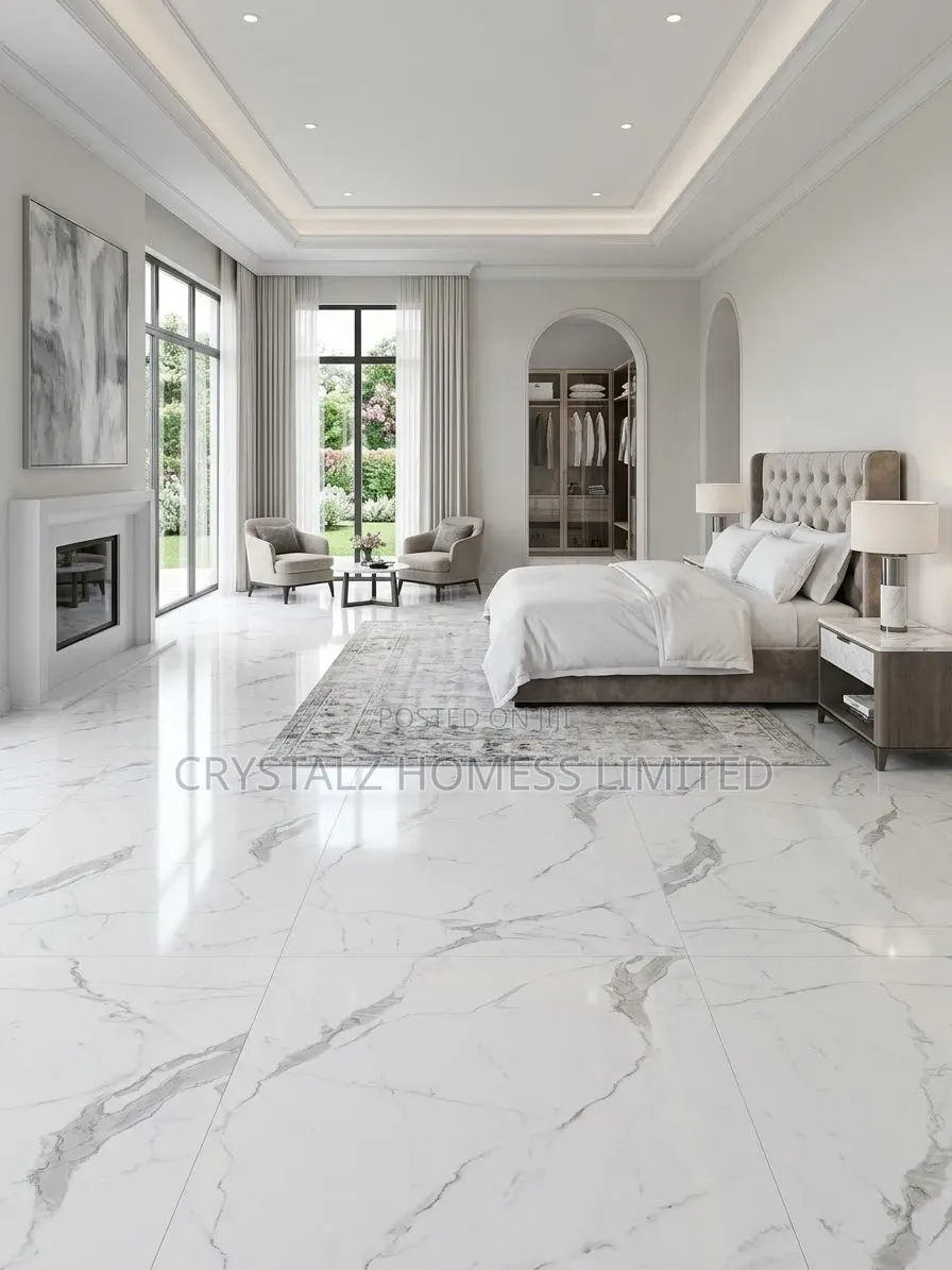 India Carara White 120×120 Tiles