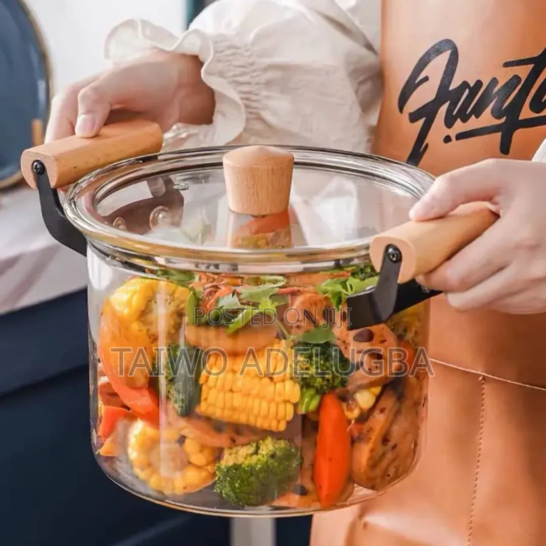 3.5L Transparent Heat Resistant Borosilicate Glass Cooking Pot