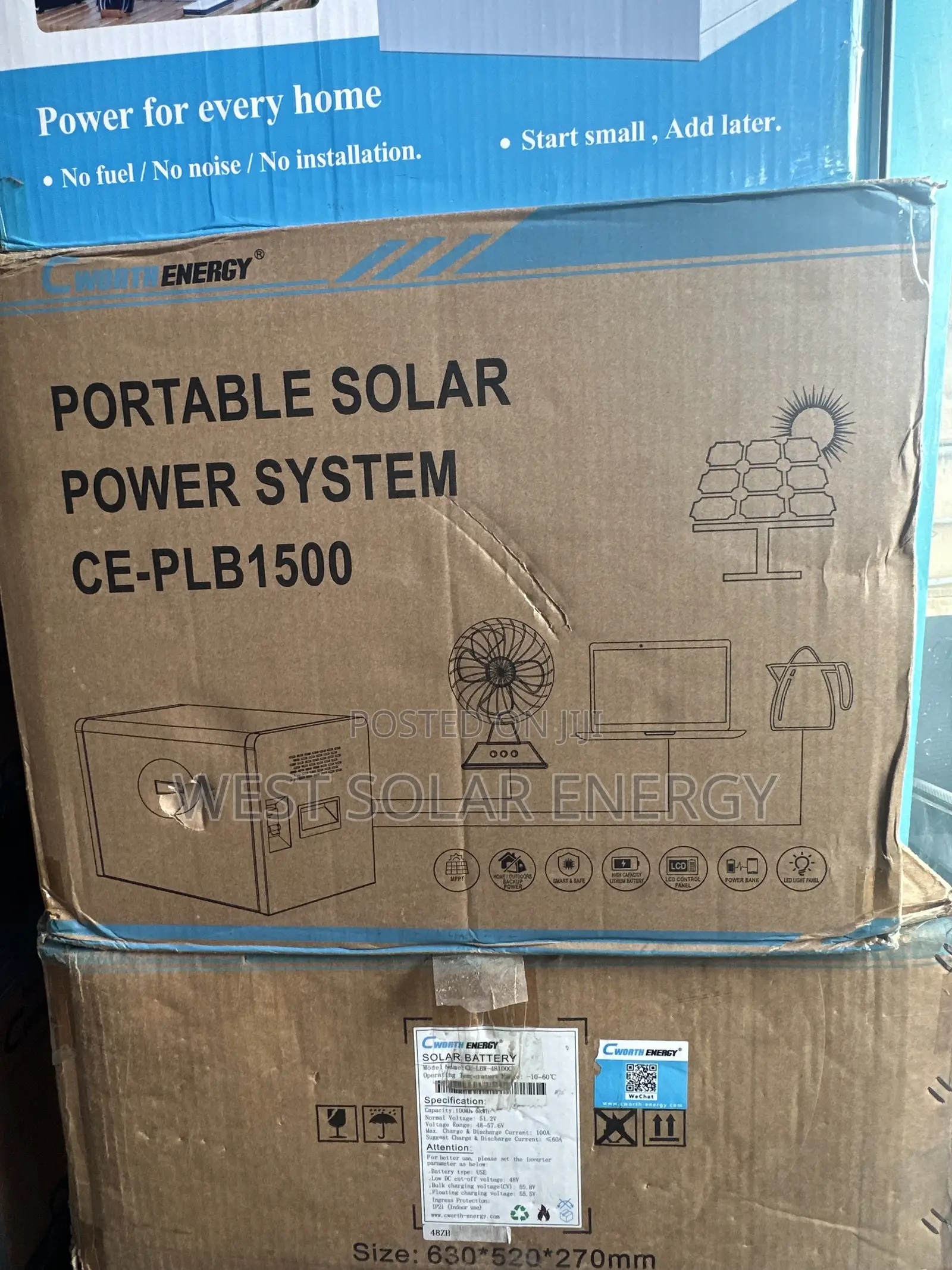 2.5kwh 24v 100Ah Cworth Portable Solar System